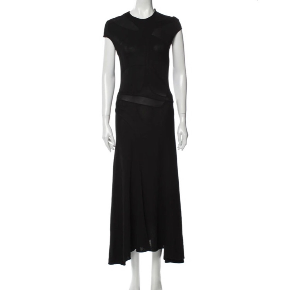 Knit patchwork black dress by Esteban Cortazar